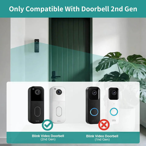 Anti Theft Angle Mount For Blink Video Doorbell 2025 2nd Gen With Adjustable Wall Bracket Weatherproof Cover Compatibility