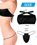 Side view of model wearing 100-Piece Women Disposable Underwear Set With Disposable Bras And Black Thong Panties For Spa Or Salon Use