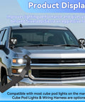 Hood Hinge Light Mount Brackets for Silverado 1500 2014 2018 Chevy Easy Install with Two Extra Mounting Holes