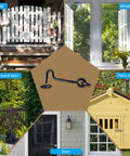 Rock Solid Top Shelf Cabin Swivel Hook And Eye Latch For Door Gate And Window Carbon Steel Heavy Duty Rust Resistant Security Lock 2 Inch 5 Pack with various door types.
