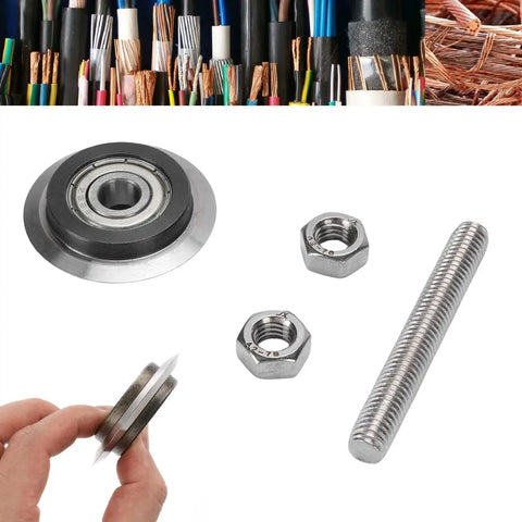 Amonida Wire Stripper Blades Replacement Vane Compatible With Power Cable Cutter High Sharpness Precision Stripping Tool Wing components including bearing and nuts.