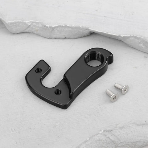 Two Pack Bike Derailleur Hanger With Screw 959371-8-5 Fits Norco Indie 2016 2019 Black Metal Hanger and Screws on Concrete