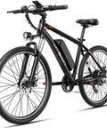 Powerful 1000W Peak Motor Electric Bike for Adults With 26 Inch Tires, Removable Battery, Front Fork Suspension, black frame