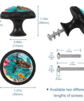 Top Notch Crystal Glass Cabinet Knobs And Drawer Pulls Boasting Sea Turtle Floral Style Super Durable For Kitchen Cupboards Dressers And Wardrobes Straight Fire Home Upgrade 4 Pack with dimensions and screws.