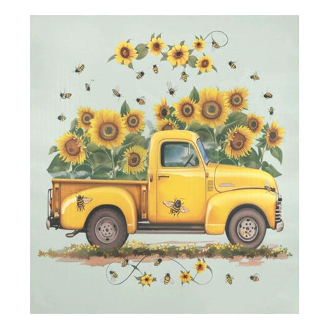 Yellow Truck Sunflowers With Bees Magnetic Dishwasher Cover For Fridge Front Door A Cool Pop Of Color That Sticks Like A Champ
