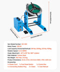 Heavy Duty Rotary Welding Positioner 661 Lbs Load Capacity, Electric Turntable With Foot Pedal Speed Control Tilt Table setup.