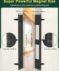 Ultra Thin 30 Lb Magnetic Cabinet Door Catch Set with dimensions and dual magnet detail, shown in close-up view.