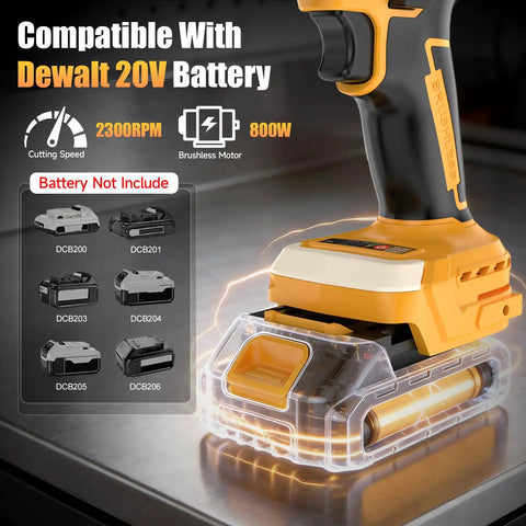 Cordless Metal Shear For Dewalt 20V Max Batteries, Brushless Electric Sheet Metal Cutter Tool Only on table.