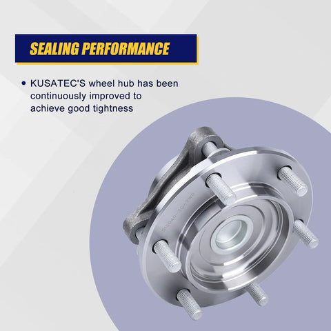 Beefed-Up Front Wheel Bearing And Hub Assembly 950-004 for Toyota 4Runner 2003 to 2019, FJ Cruiser 2007 to 2009, and Tacoma 2005 to 2019, 6 lug with ABS, front axle hub replacement showcasing KUSATEC's sealing performance