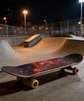 Skateboard with Grippy Sandpaper Grip Tape For Skateboard Non Slip Matte Pad For Tricks And Grinds in skatepark at night
