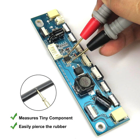 Hands using Go-To All-In-One 6000 Counts TRMS Digital Multimeter with Auto Ranging on a circuit board.
