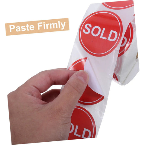 Red Sold Stickers Round Labels Self Adhesive High Visibility For Yard Sale And Warehouse Tags 500 Pack For Easy Pricing On Any Surface With A Pro Look, hand peeling label sheet