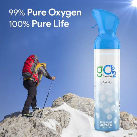 On The Go Oxygen Canister 12L With Single Mouth And Nose Mask For Sports Travel Altitude And Fitness Delivers Up To 450 Inhalations