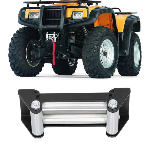 Heavy Duty Winch Roller Fairlead For ATV UTV And Truck Mount Built Tough Metal Cable Guide Roller Reduces Friction For Smoother Winding Extends Winch Line Life And Recovery Performance on ATV, 6.5 in metal fairlead
