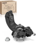 Front Left Steering Knuckle And Wheel Bearing Hub Assembly For Ford Transit Connect 2011 2012 2013 Driver Side Direct Fit Replacement Part With Durable Sealed Bearings And Hubs For Smooth Handling And Long Lasting Performance. Image showing the assembly unit with box packaging.