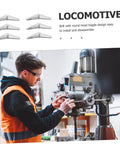 Worker using machine, set of 12-Piece Galvanized Iron Toggle Bolts With Wings For Drywall And Hollow Walls, Heavy-Duty Mounting Fixings visible.
