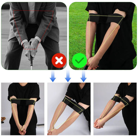 Two Grip Trainers And Swing Correcting Arm Band Set For Men And Women, Beginner Friendly Golf Training Aid To Lock In Hand Position