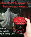 Next Gen Ghost Hunting Equipment With Auto Calibration EMF Detector And Temp Deviation Alerts Pro Grade Adjustable Five Sensitivity Levels Real Time Audible And Visual Alarms Field Fringe Detection Battery Powered 40 To 60 Hours, hand-held red unit