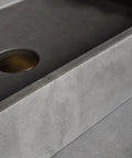 Total Show Stopper Matte Concrete Rectangular Vessel Sink 19.7 X 12.8 Inch Above Counter Basin smooth surface with drainage.