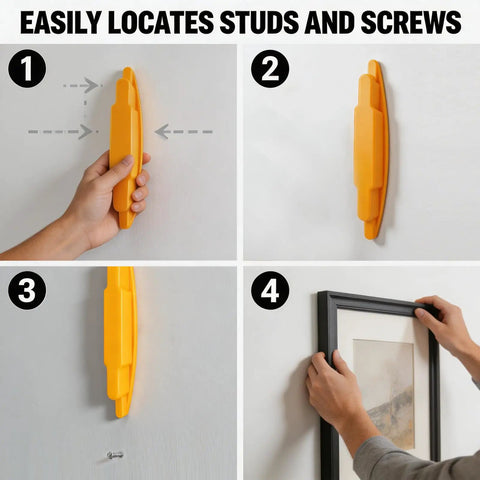Dead Simple Magnetic Stud Finder Set For Locating Screws And Nails In Drywall Walls Quick Wall Metal Detection Tool For Tight Fits And Easy Home Reno Projects No Sweat Precision Mounting Aid
