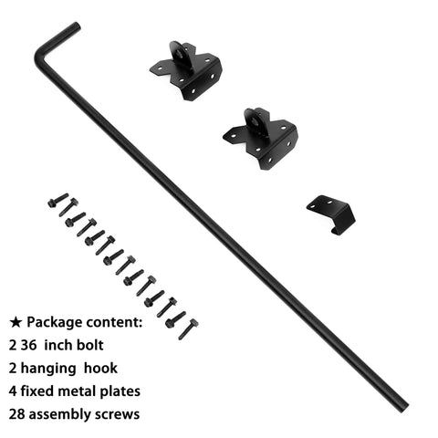 36 Inch Cane Bolt Gate Drop Rod For Double Doors Heavy Duty Steel Drop Pin Durable Gate Lock For Wood Metal Vinyl Fences Outdoor