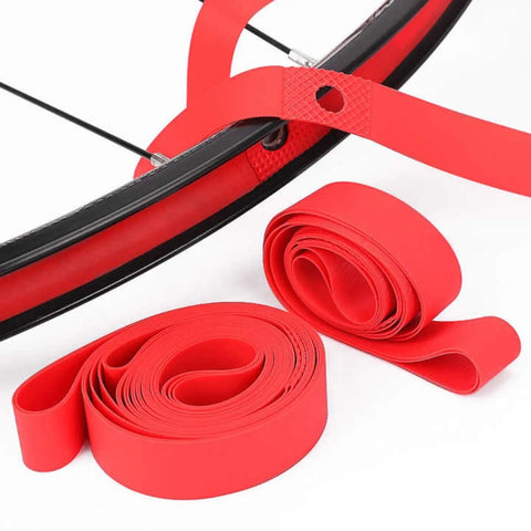 Heavy Duty Rim Tape Strip Liner For Mountain Bike Tires And Tubes Protection 26 Inch Red 2 Pack Nylon Construction
