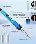 80W Digital Soldering Iron Kit With LCD Display, Ceramic Heater, Fast 20 Second Heat Up, Adjustable 180-480C, Pro Grade Portable Tool