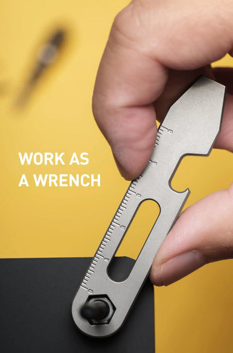 Titanium EDC Pry Bar Multitool With Dope Bottle Opener And Hex Wrench Ruler For Everyday Carry Keychain Pocket Tool Camping
