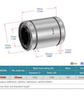 Premium LM35UU Linear Ball Bearings 35 X 52 X 70mm Double Sealed Shaft Guide Slide Bushing with precise dimensions and chrome steel.