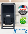 Self Inking Date Stamp Prints Bold Red Dates And Crisp Blue Text To Keep Office Files And Invoicing Totally Streamlined So You Never Have To Sweat Paperwork Again, compact design, 1x1.6in, Trodat printy 4750.