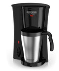 On The Go Personal Coffee Maker Brews 15 Ounces Directly Into A Stainless Steel Travel Mug 0.45 Liters Black And Stainless Finish
