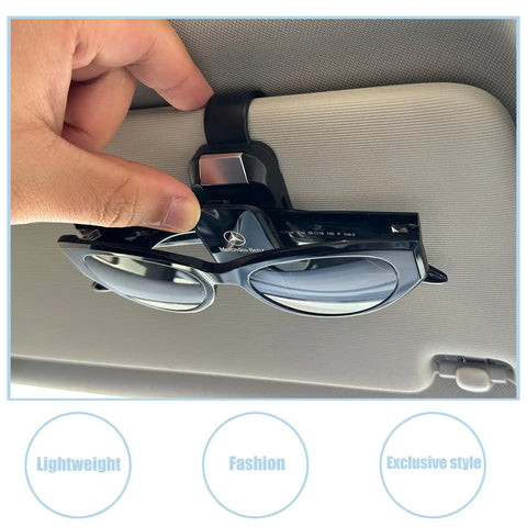 Durable Car Sunglasses Holder For Sun Visor, Lightweight Eyeglass Clip For Mercedes Benz Vehicles, installed holding sunglasses