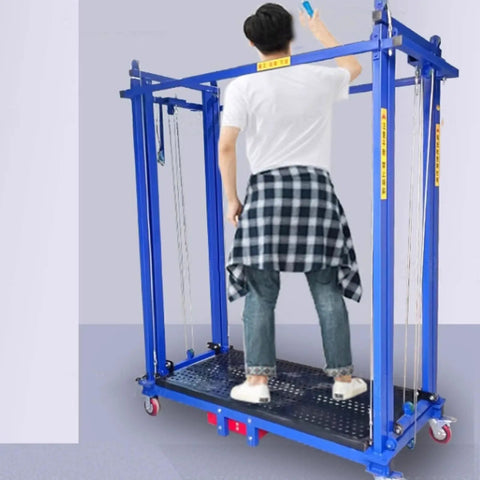 Heavy Duty Electric Lifting Cart And Rock Solid Mobile Work Platform Featuring No Fuss Remote Control Built From Thick Reinforced Steel, 2.5m to 5m elevation.