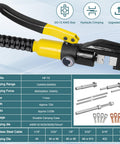 Beefy Hydraulic Crimping Tool Kit With 13 Dies, 10 Ton Battery Cable Crimper and Wire Rope Crimper for 12AWG to 2/0AWG details.