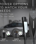 Dual Level Portable EV Charger For All NACS Vehicles, Adjustable 8A To 40A Charging With NEMA 14-50 And 5-15 Plugs