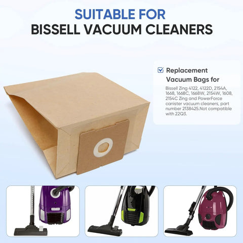 20 Pack Replacement Vacuum Bags For Zing And PowerForce Canister Vacuums Compatible With 4122 4122D 2154A 2154W