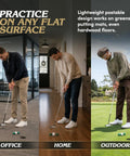 Golfers using Putting Trainer Alignment Gate That Reveals Push Pull And Face Angle For Start Line And Roll Consistency Indoor Outdoor