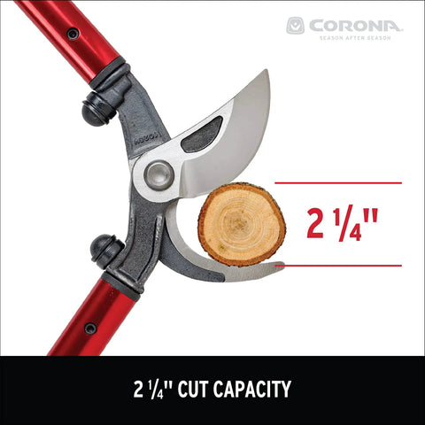 32 Inch Beefy MAXFORGED Steel Branch Cutter For Heavy Duty Pruning Up To Two And A Quarter Inch Thick Branches close-up cutting