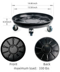 Heavy Duty Plant Caddy With Universal Wheels 3 Pack Black Round Plant Stand Trolley dimensions and weight capacity details