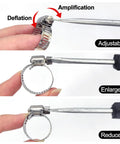 Adjustable stainless steel clamp from 3/8 Inch Hose Repair Kit with Brass Barb Splicer Connectors and 6 Stainless Steel Clamps