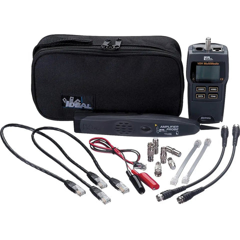 Test-Tone Trace VDV Kit for Voice Data Video Testing and Toning on CAT3 Through CAT6a Cables and RG59 RG6 Quad Coax