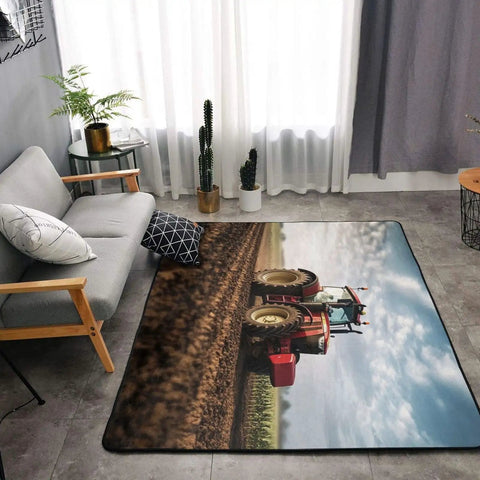 Living room with Soft Non Slip 63x48 Inch Area Rug For Living Room And Bedroom, Large Modern Doormat Style Floor Mat, Machine Washable