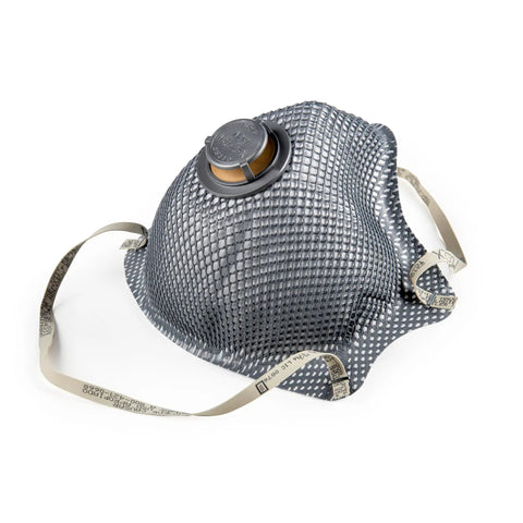 N99 Particulate Respirator Half Facepiece With Exhale Valve Dura Mesh Shell For Longer Lasting Fit Two Strap Comfort White Medium Large