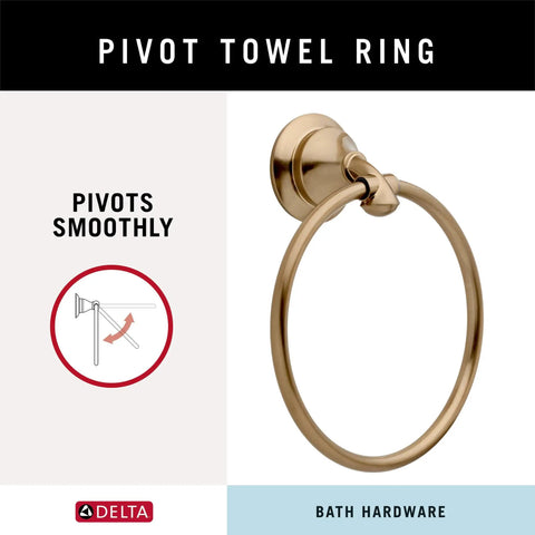 Hand Towel Holder Champagne Bronze Ring For Hanging Towels In Kitchen And Bathroom Durable Corrosion Resistant Finish