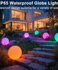 14 Inch LED Ball Light Outdoor Indoor Globe Lamp With Remote Rechargeable Dimmable RGB Color Changing Waterproof Orb For Garden Yard