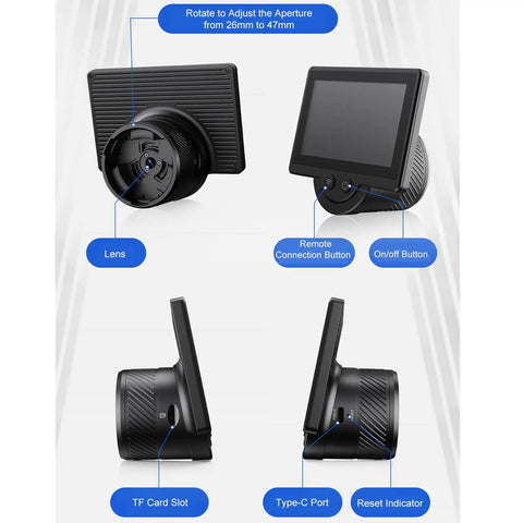 WiFi Digital Eyepiece For Telescopes With 4.3 Inch HD Screen And 1080P Real Time Imaging showing buttons and ports
