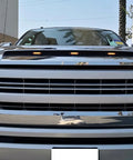 Smoked Lens Amber LED Grille Lights Kit For 2014 To 2021 Toyota Tundra Center Set installed on vehicle grille.