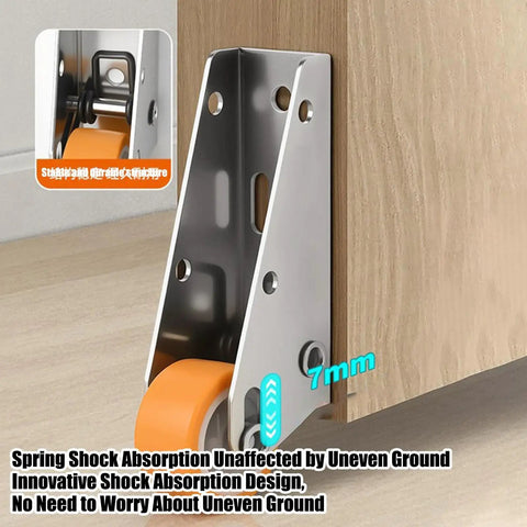 Heavy Duty Sliding Gate Roller Wheel Sagging Door Support Bearing For Silky Smooth Roll No Drag Hassle Free Galvanized Track Hanger Replacement Part with orange rubber wheel and metal frame design.