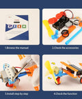 Five In One Robotics Kit For Kids Aged 8 To 12 build steps guide with parts and instruction manual