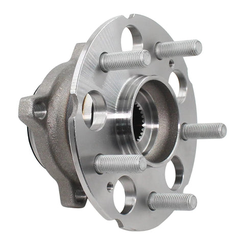 Close-up of beefed up pair rear wheel bearing and hub assembly for Honda CRV 2007 2011 4WD and Acura RDX 2007 2012 2016 2018 AWD